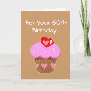 Funny Chocolate Cupcake 60th Birthday Card