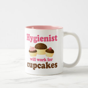 Funny Chocolate Cupcakes Dental Hygienist Two-Tone Coffee Mug