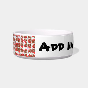Funny Chocolate Dachshund Name Christmas Pattern Bowl