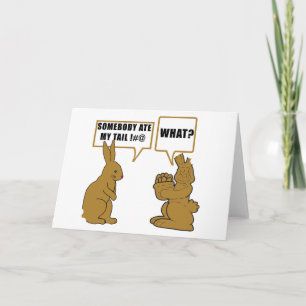 Funny Chocolate Easter Bunny Holiday Card