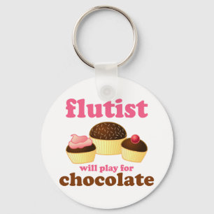Funny Chocolate Flute Key Ring