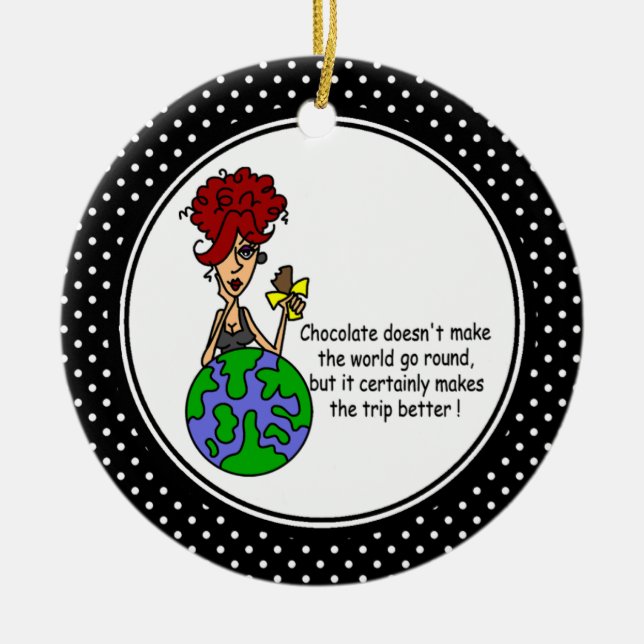 Funny Chocolate Humour Christmas Ornament (Front)