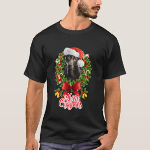 Funny Chocolate Lab Dog Merry Christmas Party Fami T-Shirt