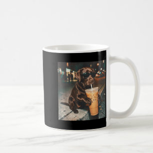 Funny Chocolate Lab Drinking Iced Coffee Lovers Mug