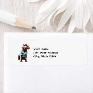 Funny Chocolate Lab in Christmas Sweater Address