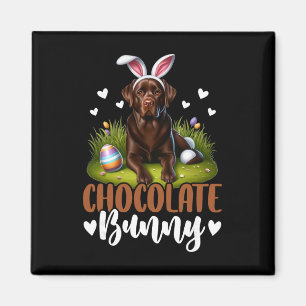 Funny Chocolate Labrador Bunny Easter Festive  Magnet