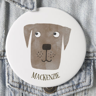 Funny Chocolate Labrador Retriever Dog Custom Name 3 Cm Round Badge
