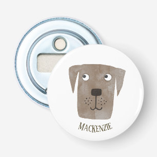 Funny Chocolate Labrador Retriever Dog Custom Name Bottle Opener
