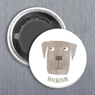 Funny Chocolate Labrador Retriever Dog Custom Name Magnet