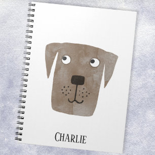 Funny Chocolate Labrador Retriever Dog Custom Name Notebook