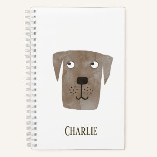 Funny Chocolate Labrador Retriever Dog Custom Name Notebook