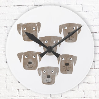 Funny Chocolate Labrador Round Clock