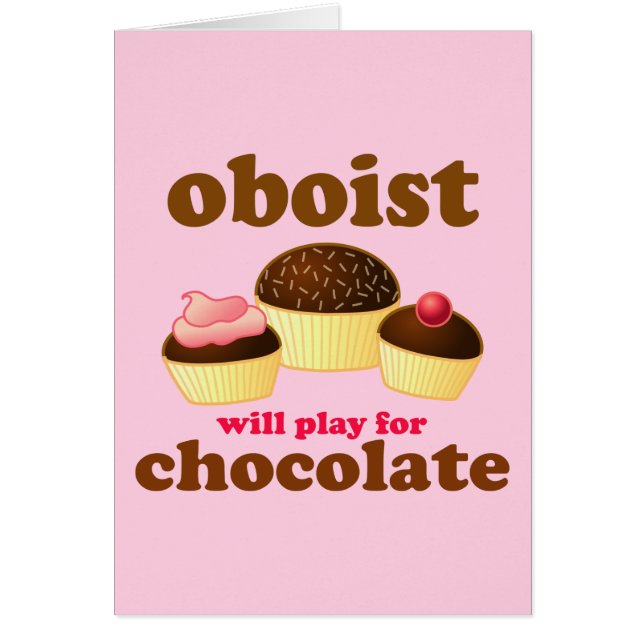 Funny Chocolate Oboe Card (Front)