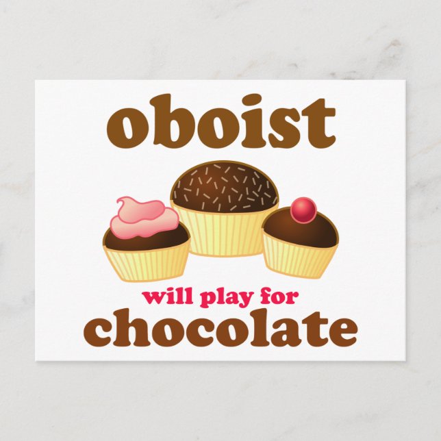 Funny Chocolate Oboe Postcard (Front)