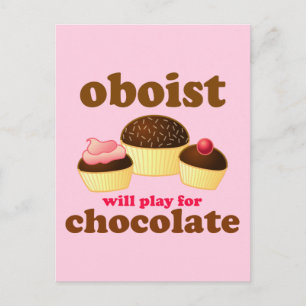 Funny Chocolate Oboe Postcard
