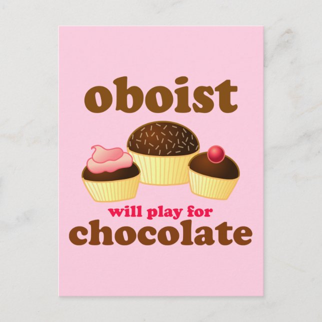 Funny Chocolate Oboe Postcard (Front)