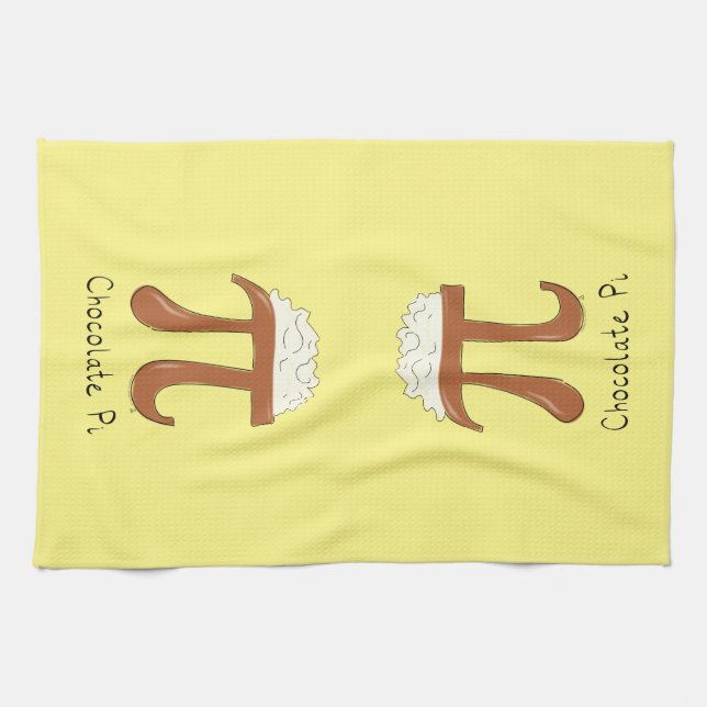 Funny Chocolate Pi Symbol Math Teacher Tea Towel (Horizontal)