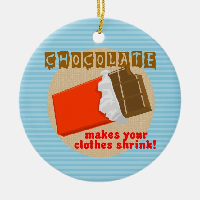 Funny Chocolate Saying Christmas Ornament (Front)