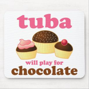 Funny Chocolate Tuba Mouse Mat