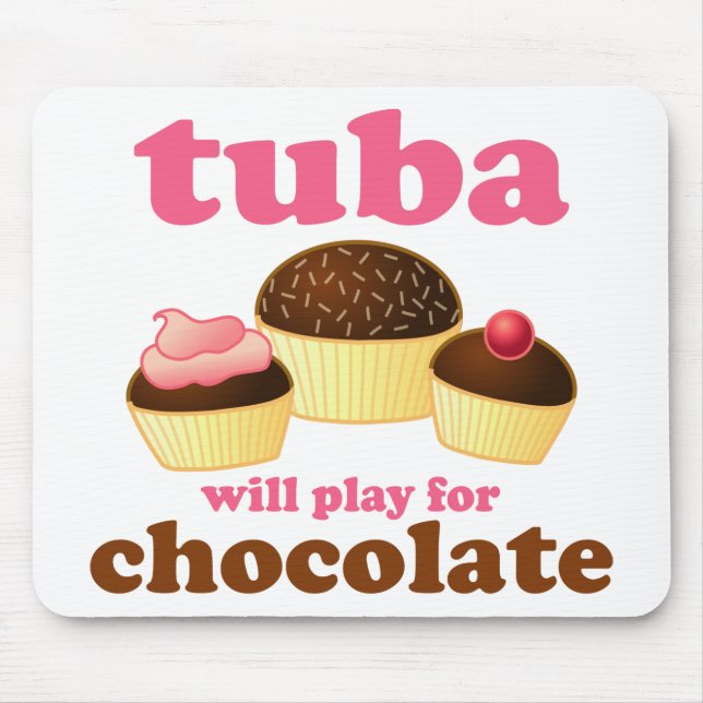 Funny Chocolate Tuba Mouse Mat (Front)