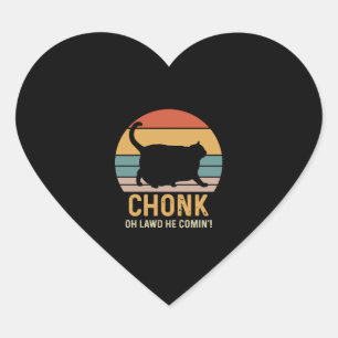 Funny Chonk Cat Meme Heart Sticker
