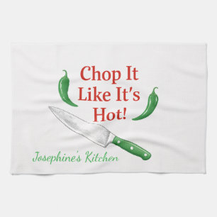 Funny Chop It Like Its Hot Personalised Chef Trend Tea Towel