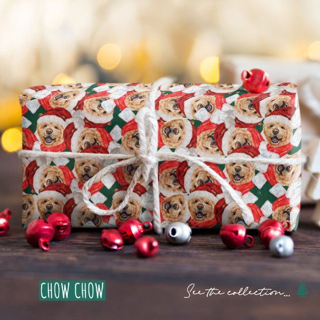 Funny Chow Chow Christmas Pattern Wrapping Paper (Creator Uploaded)