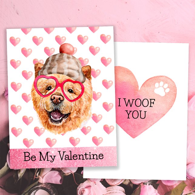 Funny Chow Chow I Woof You Dog Valentine's Day Holiday Card (Creator Uploaded)