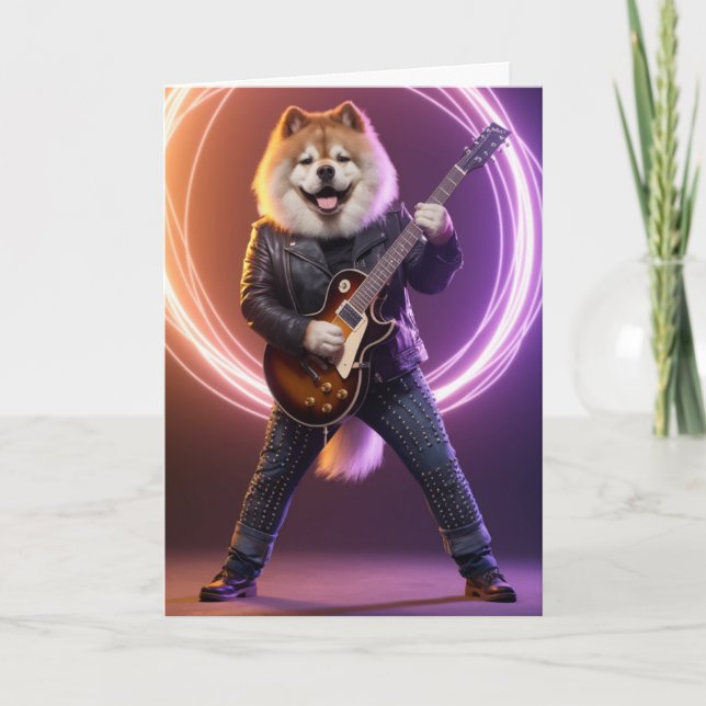 Funny Chow Chow Rock Star Card (Front)