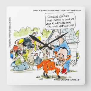 Funny Chris Christie Cartoon Wall Clock