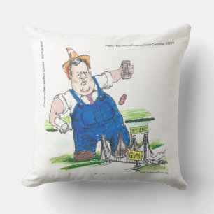 Funny Chris Christie On Cotton Throw Pillow