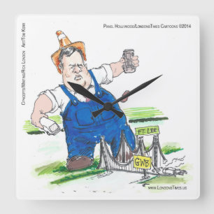Funny Chris Christie On Square Wall Clock