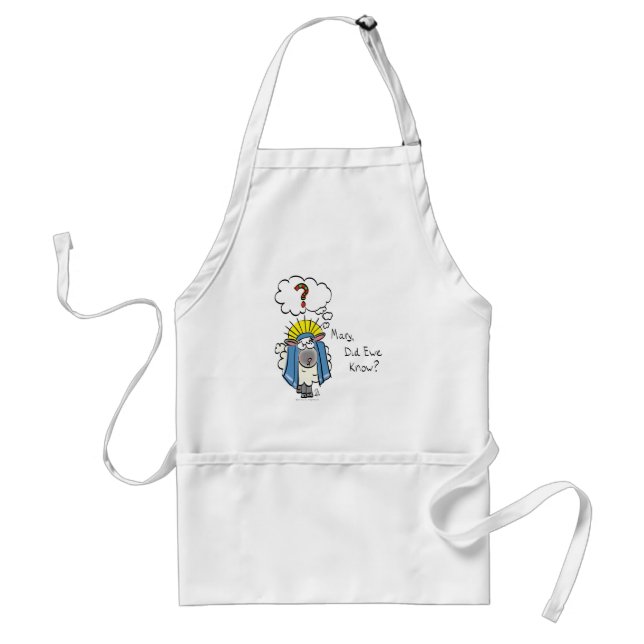 Funny Christian Christmas Cute Sheep Cartoon Standard Apron (Front)