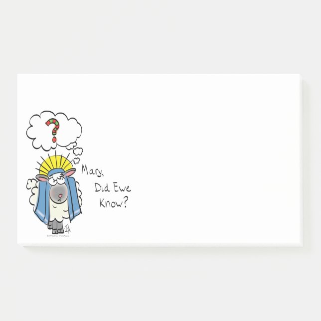 Funny Christian Christmas Cute Sheep Post-it Notes (Front)