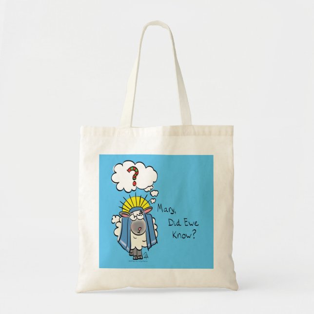 Funny Christian Christmas Cute Sheep Tote Bag (Front)