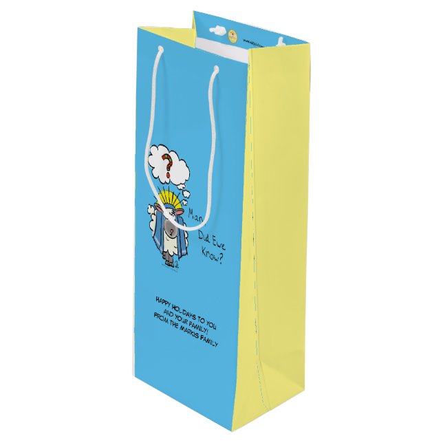 Funny Christian Christmas Cute Sheep Wine Gift Bag (Front Angled)