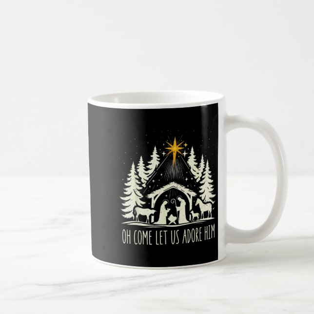 Funny Christian Christmas Jesus Oh Come Let Us Ado Coffee Mug (Right)