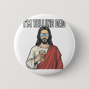 Funny Christian Dad Quote Vintage 6 Cm Round Badge