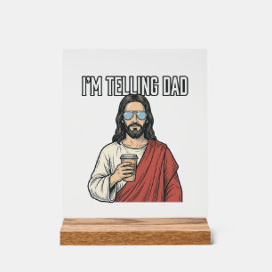 Funny Christian Dad Quote Vintage Acrylic Sign