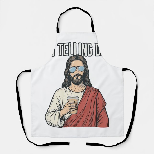 Funny Christian Dad Quote Vintage Apron (Front)