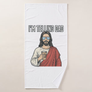 Funny Christian Dad Quote Vintage Bath Towel