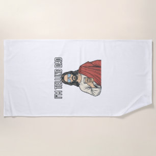 Funny Christian Dad Quote Vintage Beach Towel
