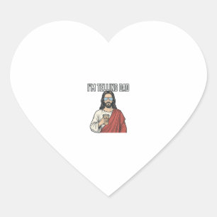 Funny Christian Dad Quote Vintage Heart Sticker