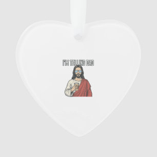 Funny Christian Dad Quote Vintage Ornament