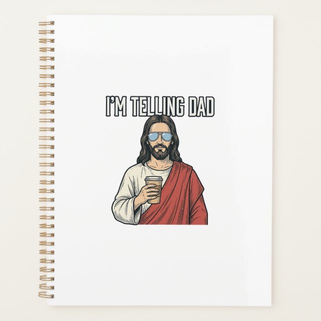 Funny Christian Dad Quote Vintage Planner (Front)