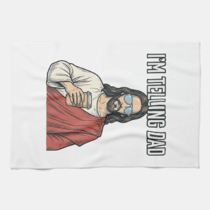 Funny Christian Dad Quote Vintage Tea Towel