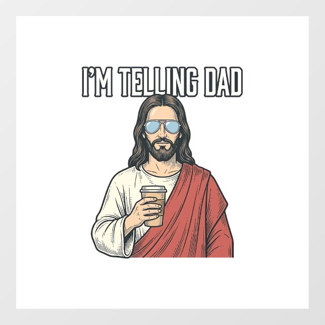 Funny Christian Dad Quote Vintage Window Cling (Sheet)