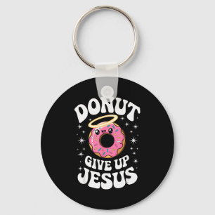 Funny Christian Donut Cute Faith Humor Retro Jesus Key Ring