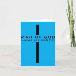 Funny Christian Fathers Day Man Of God Husband Dad Card