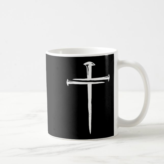 Funny Christian Jesus Crist Three Nails Cross  Coffee Mug (Right)